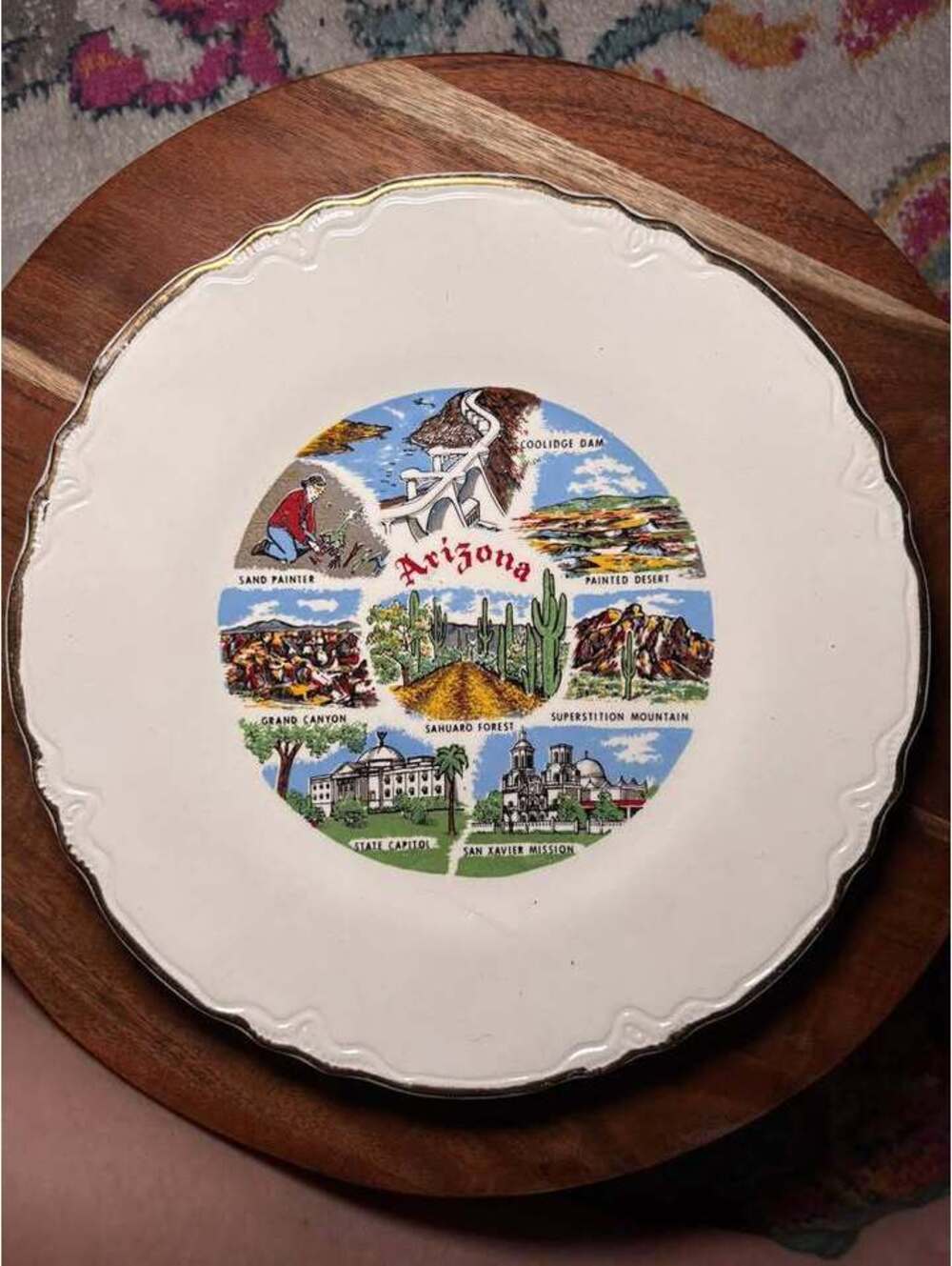 Vintage Arizona Souvenir Plate 9 inch